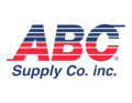 ABC Supply Co. Inc. logo with red, white and blue striped lettering